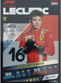 Charles Leclerc Topps F1 Turbo Attax 2021 Race Superstar #216