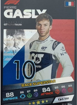 Pierre Gasly Topps F1 Turbo Attax 2021 Race Superstar #217