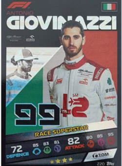 Antonio Giovinazzi Topps F1 Turbo Attax 2021 Race Superstar #220