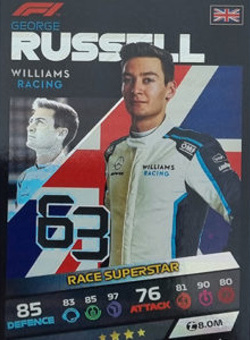 George Russell Topps F1 Turbo Attax 2021 Race Superstar #223