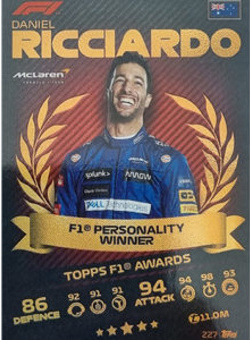 Daniel Riccardo Topps F1 Turbo Attax 2021 TOPPS F1 Awards #227