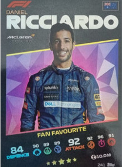 Daniel Riccardo Topps F1 Turbo Attax 2021 F1 Fan Favourite #241