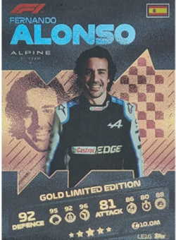 Fernando Alonso Topps F1 Turbo Attax 2021 Limited Edition #LE1G