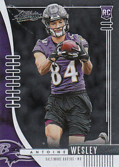 Antoine Wesley Baltimore Ravens 2019 Panini Absolute Football Rookie #143