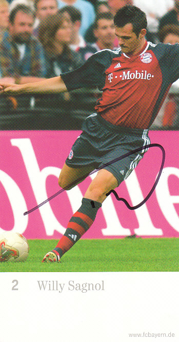 Willy Sagnol FC Bayern Mnichov 2002/03 Podpisova karta Autogram