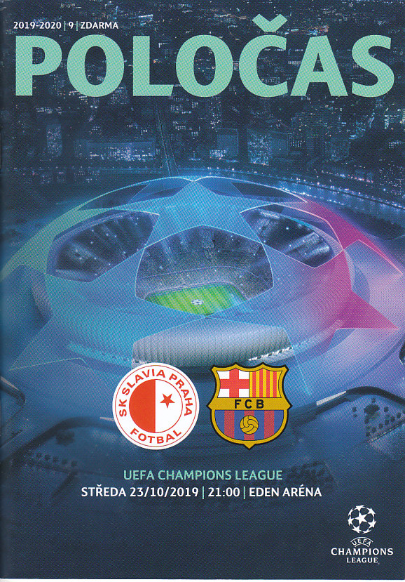 Program SK Slavia Praha - FC Barcelona Liga mistru 2019/20