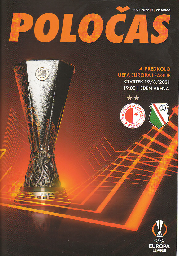 Program SK Slavia Praha - Legia Varšava Evropska Liga 2021/22