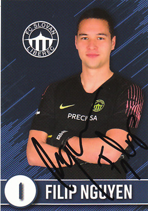 Filip Nguyen FC Slovan Liberec 2018/19 Podpisova karta Autogram