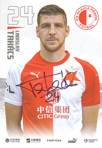 Ladislav Takacs SK Slavia Praha 2019/20 Podpisova karta Autogram