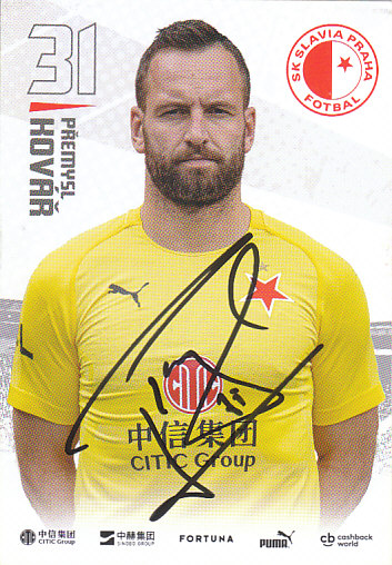 Premysl Kovar SK Slavia Praha 2019/20 Podpisova karta Autogram