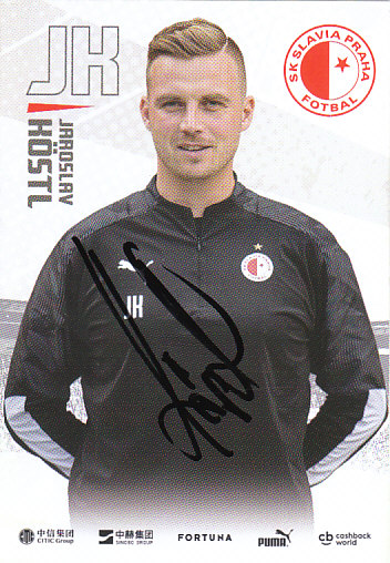 Jaroslav Kostl SK Slavia Praha 2019/20 Podpisova karta Autogram