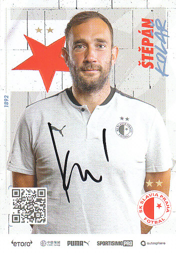 Stepan Kolar SK Slavia Praha 2021/22 Podpisova karta Autogram