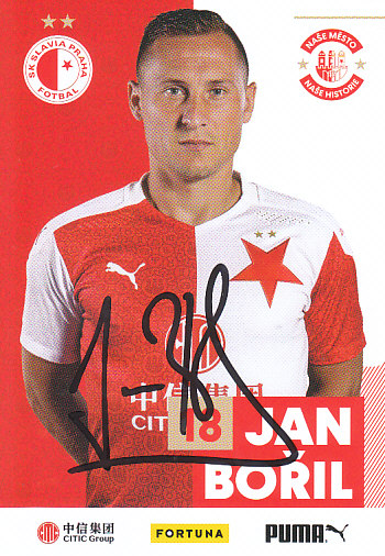 Jan Boril SK Slavia Praha 2020/21 Podpisova karta Autogram