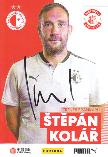 Stepan Kolar SK Slavia Praha 2020/21 Podpisova karta Autogram