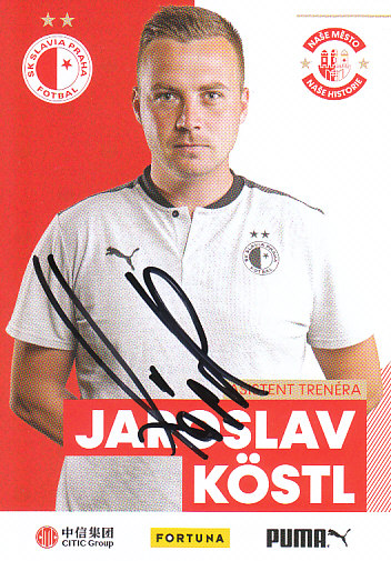 Jaroslav Kostl SK Slavia Praha 2020/21 Podpisova karta Autogram