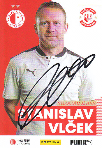 Stanislav Vlcek SK Slavia Praha 2020/21 Podpisova karta Autogram