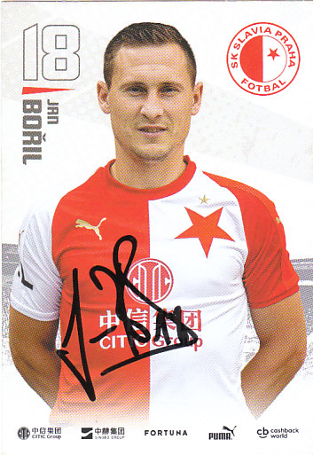 Jan Boril SK Slavia Praha 2019/20 Podpisova karta Autogram