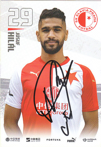 Jusuf Hilal SK Slavia Praha 2019/20 Podpisova karta Autogram