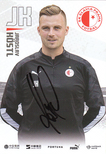 Jaroslav Kostl SK Slavia Praha 2019/20 Podpisova karta Autogram