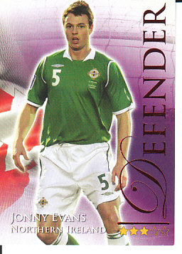 Jonny Evans Northern Ireland Futera World Football 2010/2011 Ruby #484