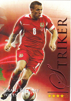 Craig Bellamy Wales Futera World Football 2010/2011 Ruby #654