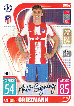 Antoine Griezmann Atletico Madrid 2021/22 Topps Match Attax ChL Update #NS25