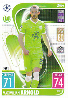 Maximilian Arnold VfL Wolfsburg 2021/22 Topps Match Attax ChL Update #WOL3