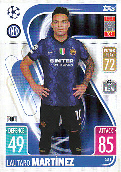 Lautaro Martinez Internazionale Milano 2021/22 Topps Match Attax ChL Update #SU1