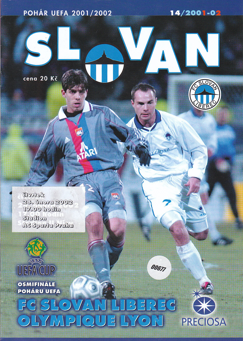 Program FC Slovan Liberec - Olympique Lyon Pohar UEFA 2001/02