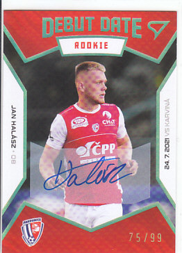 Jan Halasz Pardubice SportZoo FORTUNA:LIGA 2021/22 1. serie Debut Date Rookie Auto /99 #DR05