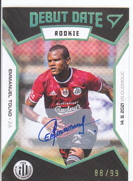 Emmanuel Tolno Ceske Budejovice SportZoo FORTUNA:LIGA 2021/22 1. serie Debut Date Rookie Auto /99 #DR07