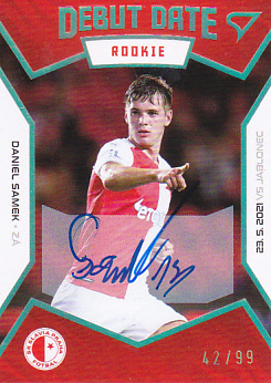 Daniel Samek Slavia Praha SportZoo FORTUNA:LIGA 2021/22 1. serie Debut Date Rookie Auto /99 #DR09