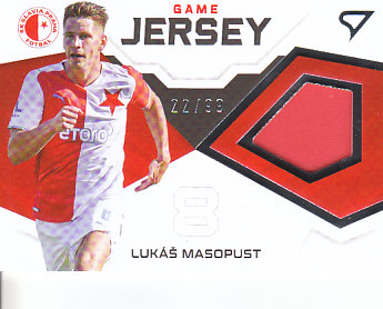 Lukas Masopust Slavia Praha SportZoo FORTUNA:LIGA 2021/22 1. serie Game Jersey /99 #GJ-LM