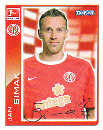 Jan Simak 1. FSV Mainz 05 samolepka Bundesliga 2010/11 Topps #267