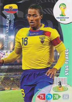 Antonio Valencia Ecuador Panini 2014 World Cup Star Player #122