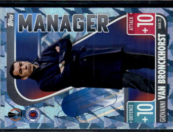 Giovanni van Bronckhorst Rangers Glasgow 2021/22 Topps Match Attax ChL Extra Manager / Crystal Parallel #MAN23