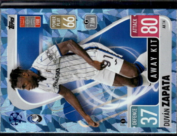 Duvan Zapata Atalanta BC 2021/22 Topps Match Attax ChL Extra Away Kit / Crystal Parallel #AK14