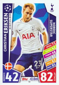 Christian Eriksen Tottenham Hotspur 2017/18 Topps Match Attax CL Nordic Exc #N03
