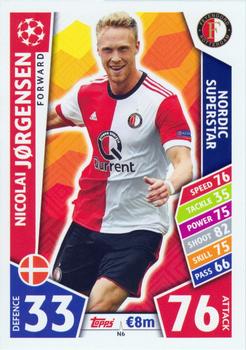 Nicolai Jorgensen Feyenoord 2017/18 Topps Match Attax CL Nordic Exclusives #N06