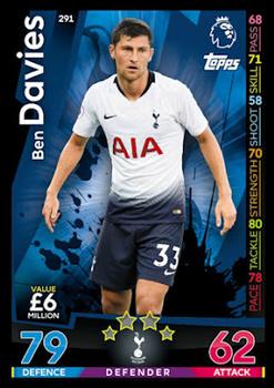 Ben Davies Tottenham Hotspur 2018/19 Topps Match Attax #291