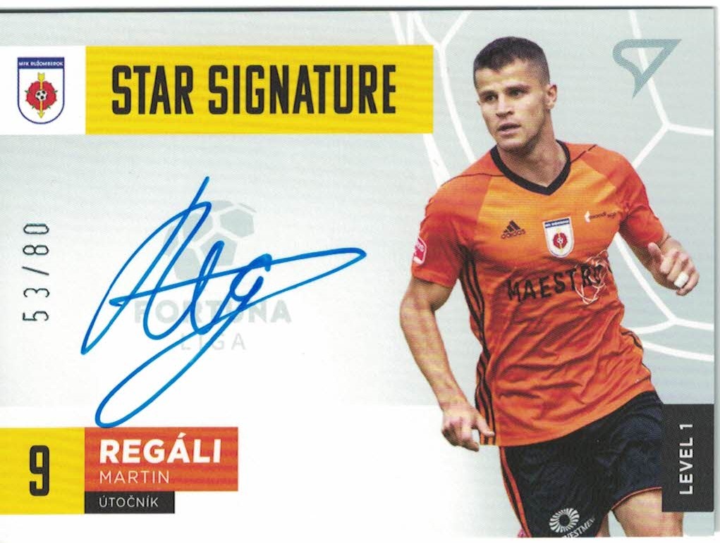 Martin Regali Ruzomberok SportZoo Fortuna Liga 2021/22 Star Signature Level 1 /80 #S1-RE