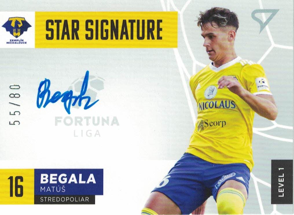 Matus Begala Michalovce SportZoo Fortuna Liga 2021/22 Star Signature Level 1 /80 #S1-MB