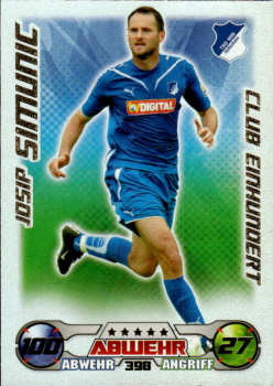Josip Simunic TSG 1899 Hoffenheim 2009/10 Topps MA Bundesliga Club Einhundert #398