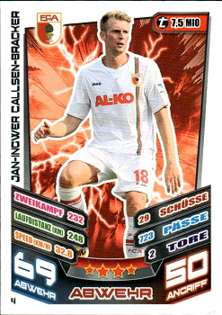 Jan-Ingwer Callsen-Bracker FC Augsburg 2013/14 Topps MA Bundesliga #4