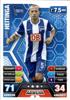 John Heitinga Hertha Berlin 2014/15 Topps MA Bundesliga #26