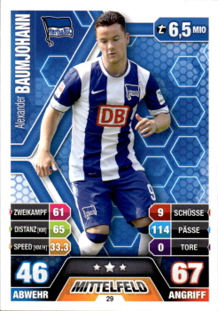 Alexander Baumjohann Hertha Berlin 2014/15 Topps MA Bundesliga #29