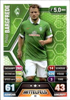 Philipp Bargfrede Werder Bremen 2014/15 Topps MA Bundesliga #48