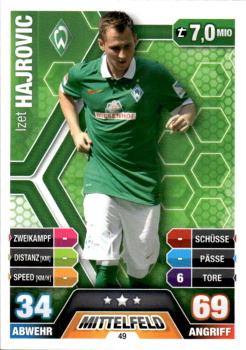 Izet Hajrovic Werder Bremen 2014/15 Topps MA Bundesliga #49