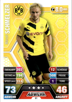 Marcel Schmelzer Borussia Dortmund 2014/15 Topps MA Bundesliga #61