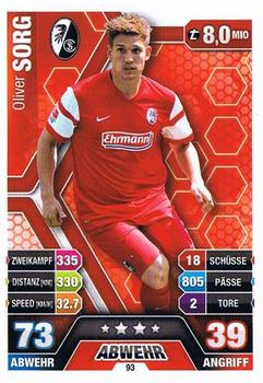 Oliver Sorg SC Freiburg 2014/15 Topps MA Bundesliga #93